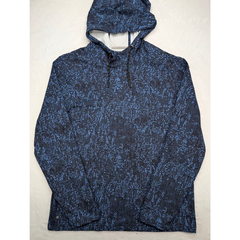 ALGO‎ Performance Mens Hoodie Large Blue Stretch Moisture Wicking Sweatshirt - Picture 3 of 7